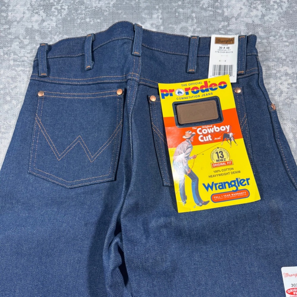 Wrangler Cowboy Cut Jeans Mens 30x38 Blue 13MWZ Original Fit Rigid Denim NWT